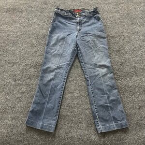 Zena Jeans Denim Pants Womens Size 12 Blue High Rise Straight Leg Seam Front